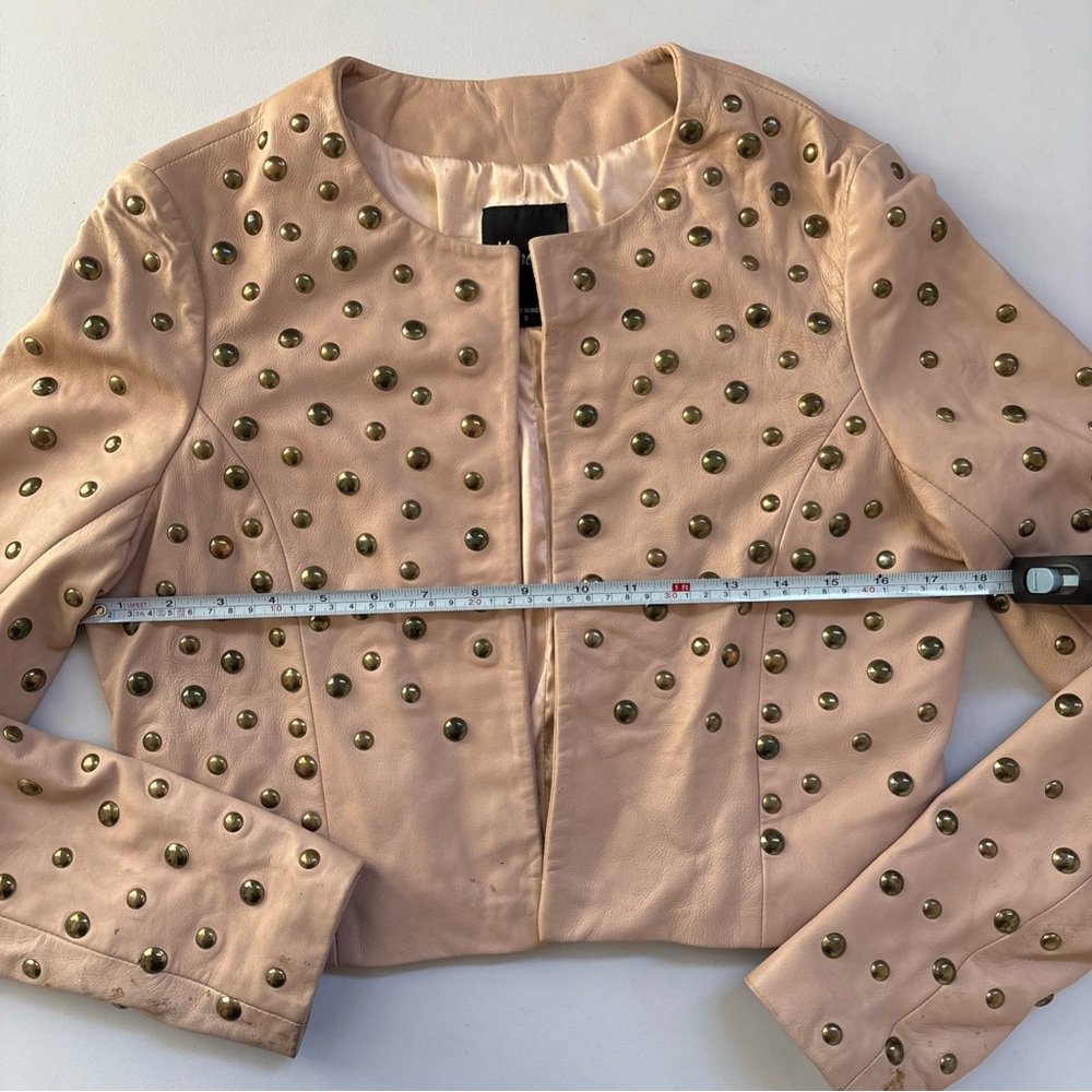 Sz S Marciano Blush Studded Leather women’s Jacket used with defects - Picture 5 of 16